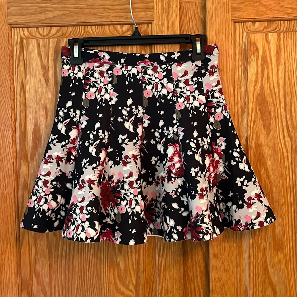 Abercrombie & Fitch Black Floral Mini Skirt